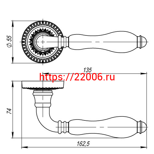 Ручка Armadillo (Армадилло) раздельная R.CL55.Silvia (Silvia CL1) SILVER-925/LWP-109 серебро 925 фото 4 Ручка Armadillo (Армадилло) раздельная R.CL55.Silvia (Silvia CL1) SILVER-925/LWP-109 серебро 925 фото 4