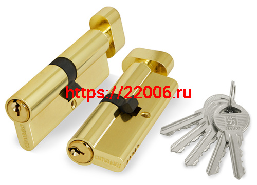 Цилиндровый Fuaro (Фуаро) механизм (100 ZM/60) 1000ZMKnob60(25+10+25) PB латунь 5Key с вертушкой