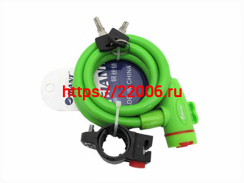 Велозамок трос d 10*1000мм, с ключом цветные Велозамок трос d 10*1000мм, с ключом цветные