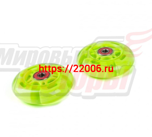Колеса для самокатов 80мм светящиеся (PU, цвет зеленый) (пара)