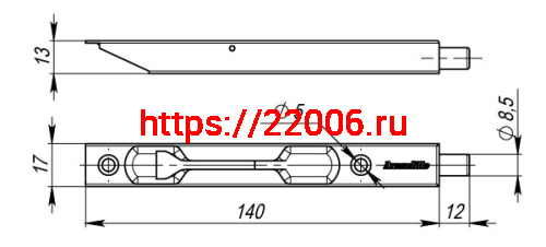 Упор Armadillo (Армадилло) дверной торцевой RIGEL17-140 (FB 5-1/2) CP-8 хром фото 2