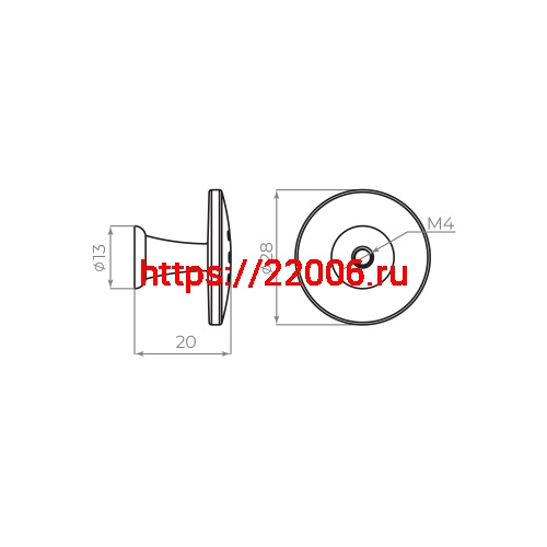 Ручка-кнопка Ajax (Аякс) мебельная MB-B-003 SN мат.никель фото 2