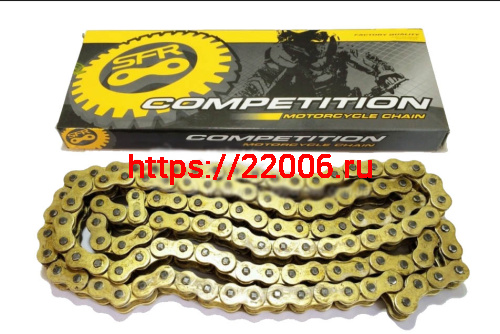 Цепь (428) SFR - 98 зв. приводная Альфа, Сигма, Monster, Futong , цветная коробочка (НАБОР)