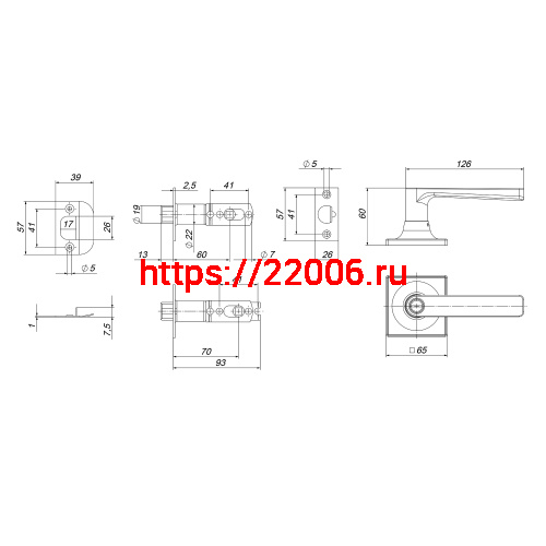 Ручка Punto (Пунто) защелка DK710/BL BL-BK (фик.) черный фото 3