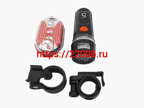 Набор: фара передняя+стоп задний с меняющимся фокусом (5 диодов) YT-M09 Набор: фара передняя+стоп задний с меняющимся фокусом (5 диодов) YT-M09