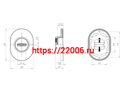 Накладка Fuaro (Фуаро) на сувальдный замок ESC.S-auto.RLR/U/R.477 SSG-39 сатин. золото (1шт.) фото 3