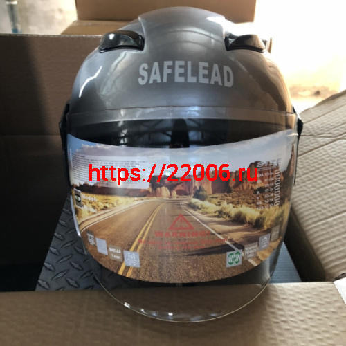 Шлем открытый "Safelead" HF-255В "колобки" Honda Grey размер L фото 2