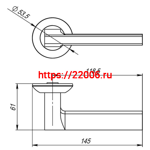 Ручка Punto (Пунто) раздельная R.TL54.BLADE (BLADE TL) GR-23 графит фото 3