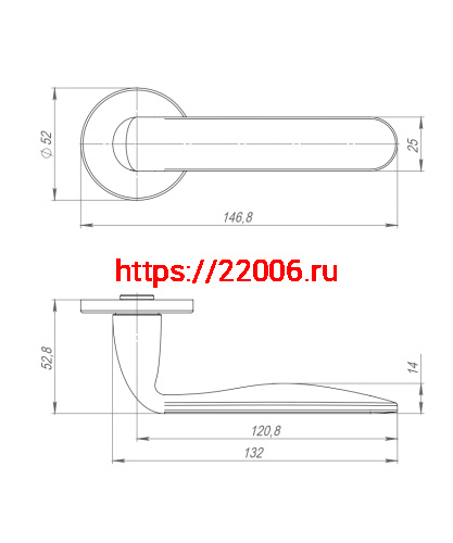 Ручка Punto (Пунто) раздельная R.ARC.R52.EXTRA CP-8 хром ТРОСИК фото 3