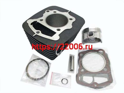 Цилиндро - поршневая группа СВ TTR250cc d-65.5 мм h-108мм pin-15 мм воздушное охлаждение черная