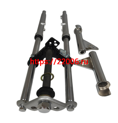 Вилка телескопическая передняя  Альфа в сборе (перо 27 мм) ось 10мм (барабанный тормоз) стд фото 3