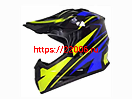 Мотошлем VIRTUE MD-911 Детский Кросс черно-салатово-синий (S)