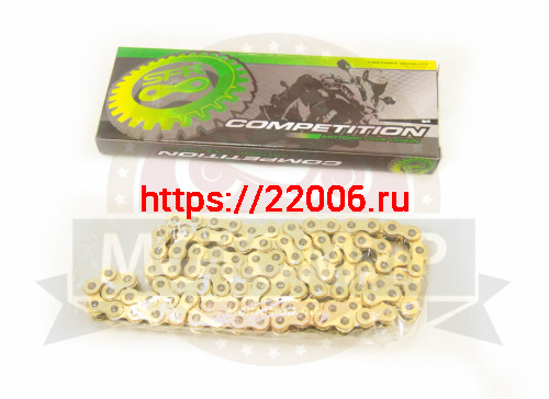 Цепь (420HР) SFR -100 зв. тюнинг в инд. упак. (коробка),  СУПЕР УСИЛЕННАЯ., цв.ЗОЛОТО (Альфа) (Н)
