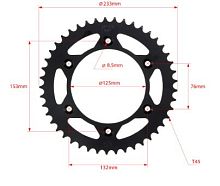 Звезда ведомая 520*45T KAYO K6, T4, T6 ( JT R210)