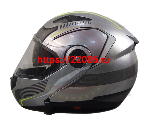 Шлем модуляр COBRA JK115, черный(7), белый с красным(4),  серый(6) размеры L внутр.солнцезащ.ОЧКИ фото 3