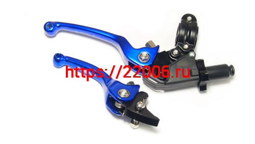 Рычаг тормоза и сцепления алюминиевый (складной) синий (ПАРА) Рычаг тормоза и сцепления алюминиевый (складной) синий (ПАРА)