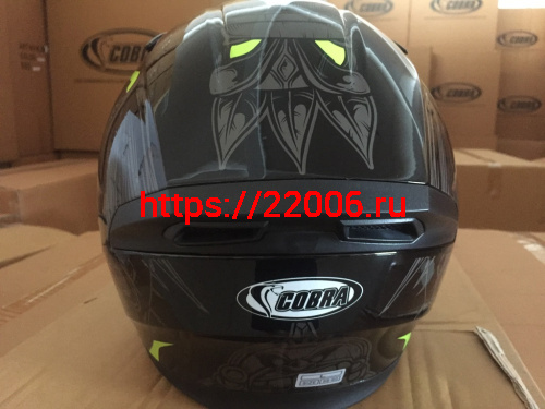 Шлем интеграл COBRA JK315, черный, с серой графикой(1), размеры XL фото 2 Шлем интеграл COBRA JK315, черный, с серой графикой(1), размеры XL фото 2