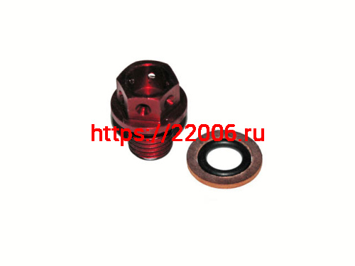 Пробка слива масла (красная) с магнитом Пробка слива масла (красная) с магнитом