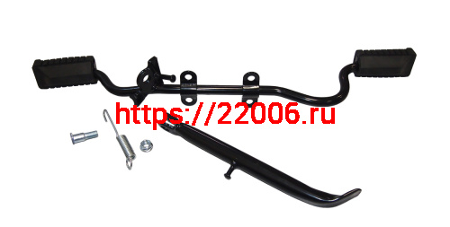 Подножка водителя центральная LARGO/SHURIKEN с изгибом под глушит.(с подставкой боковой) (НАБОР)