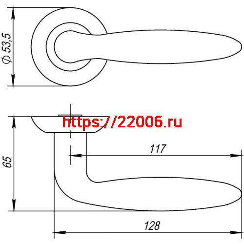 Ручка Punto (Пунто) раздельная R.TL54.BASIS (BASIS TL) SN/CP-3 матовый никель/хром фото 3